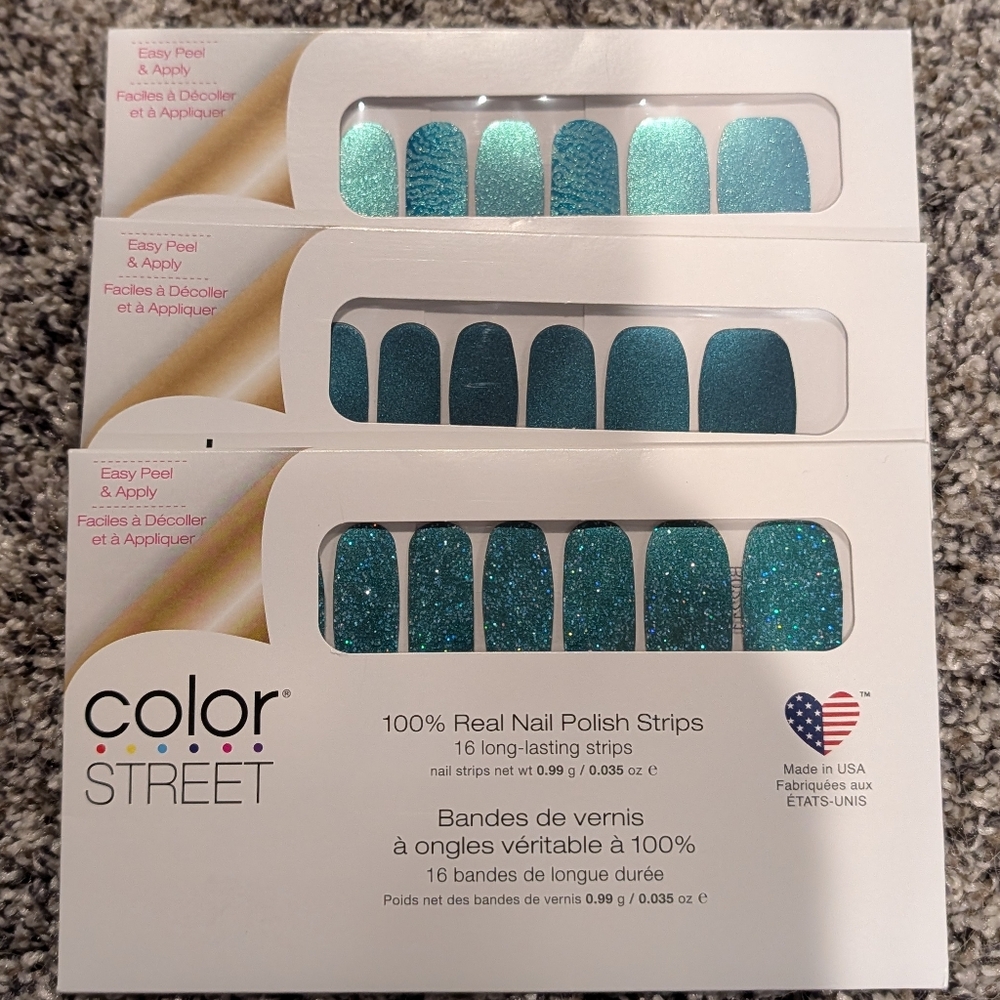 Color Street Teal Nail Polish Strips